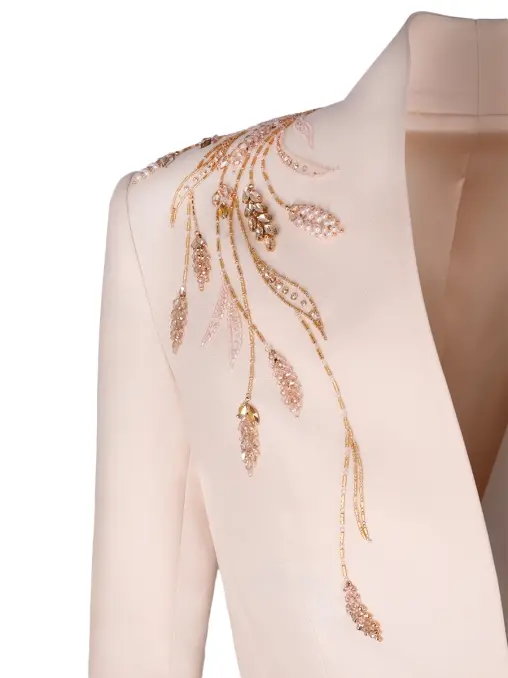 Костюм из шелка и шерсти с вышивкой ручной работы SPERANZA COUTURE