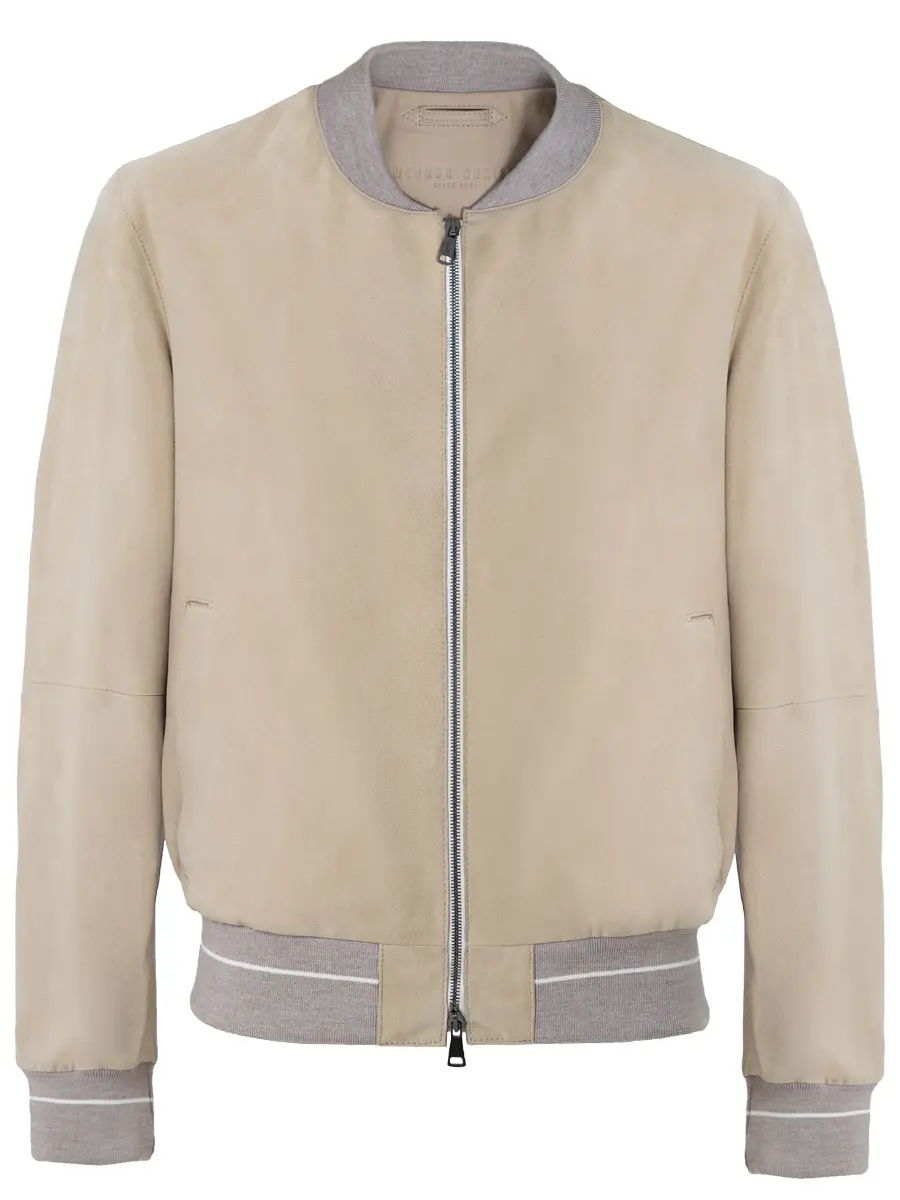 Бомбер замшевый