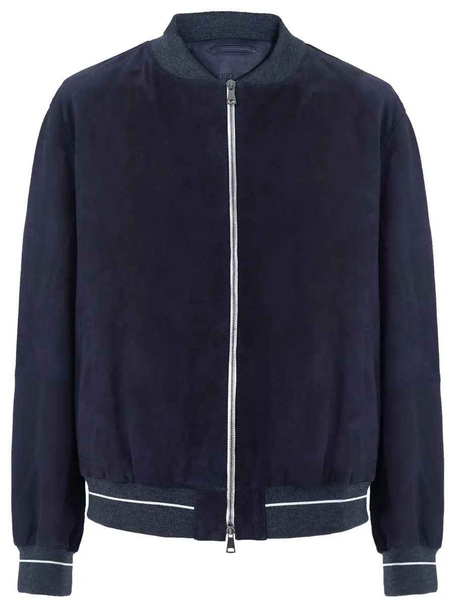 Бомбер замшевый