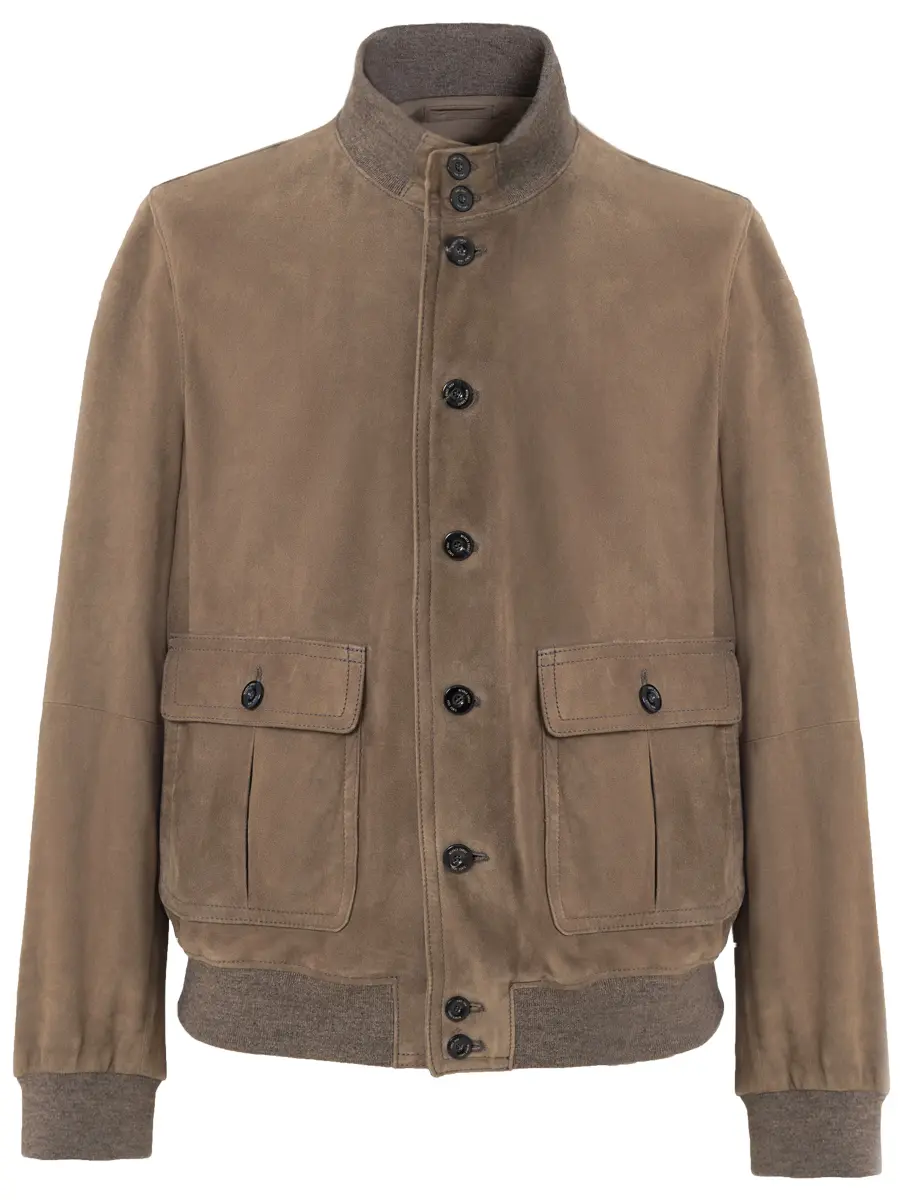 Бомбер замшевый