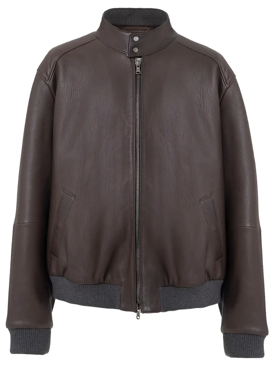Бомбер кожаный
