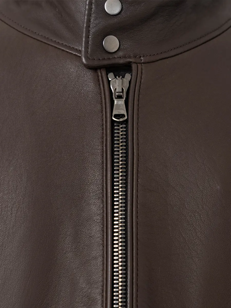 Бомбер кожаный