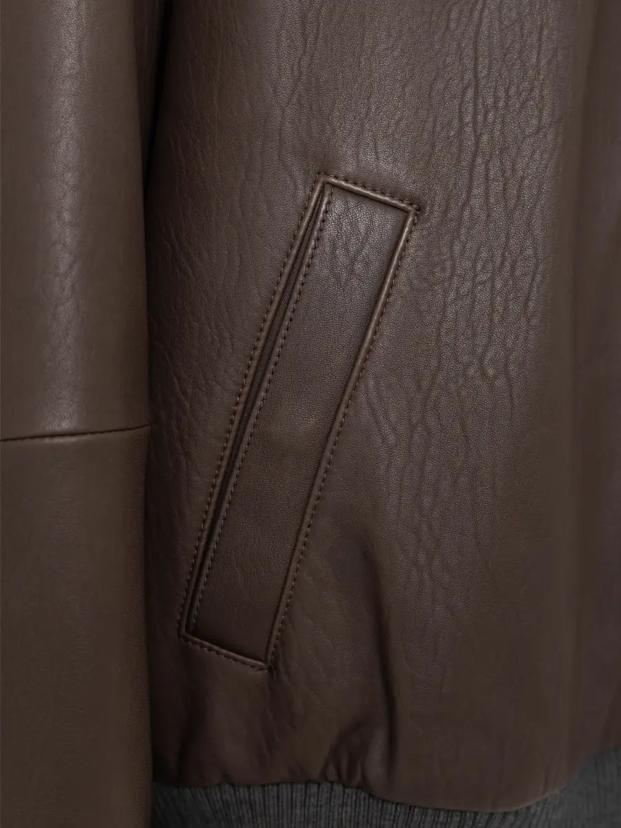 Бомбер кожаный