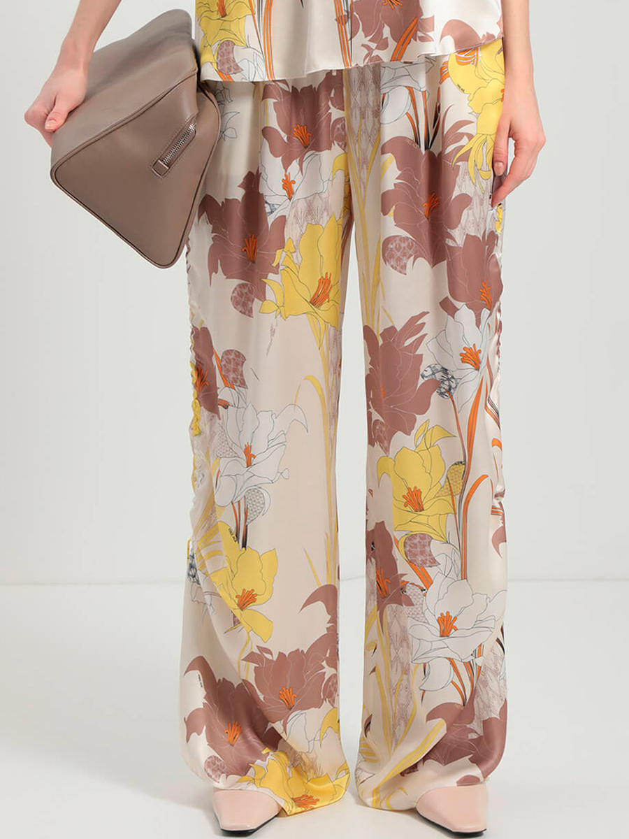 Брюки из хлопка и шелка