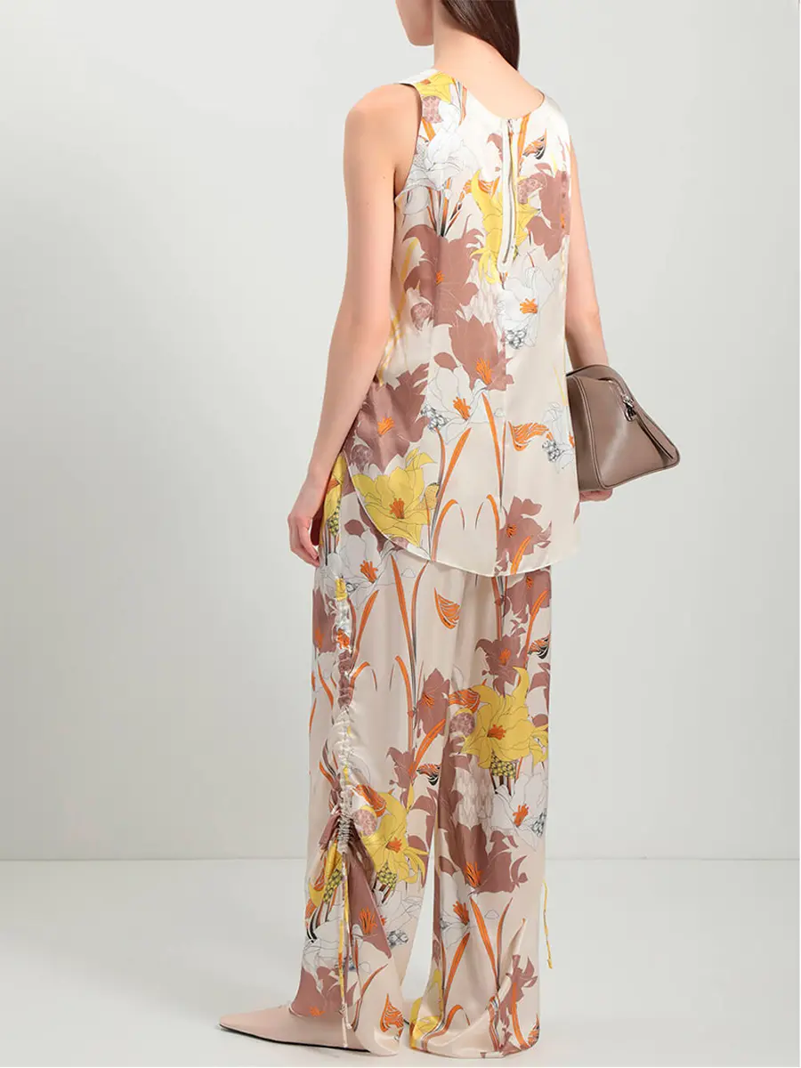 Брюки из хлопка и шелка