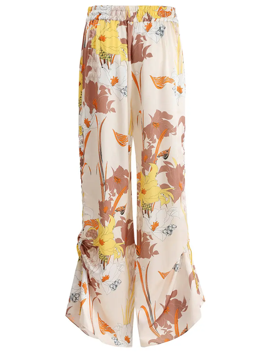 Брюки из хлопка и шелка