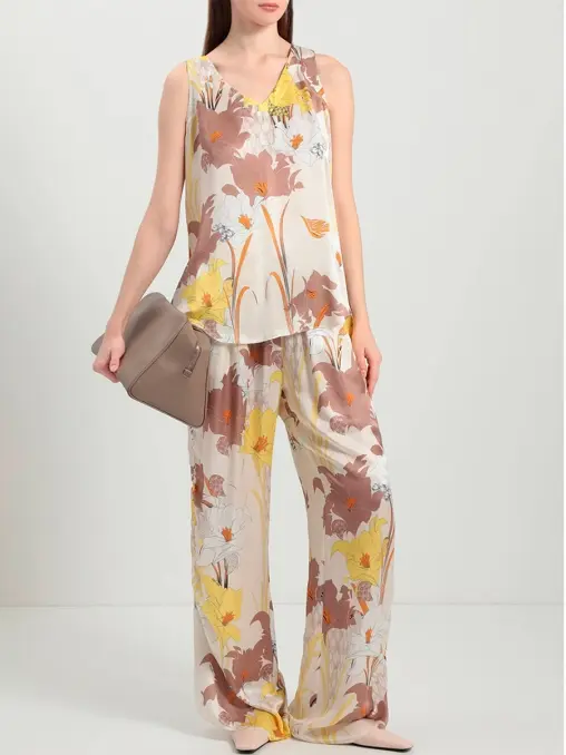 Брюки из хлопка и шелка FREE AGE