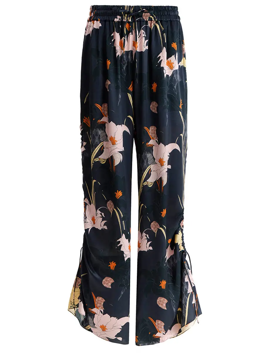 Брюки из хлопка и шелка