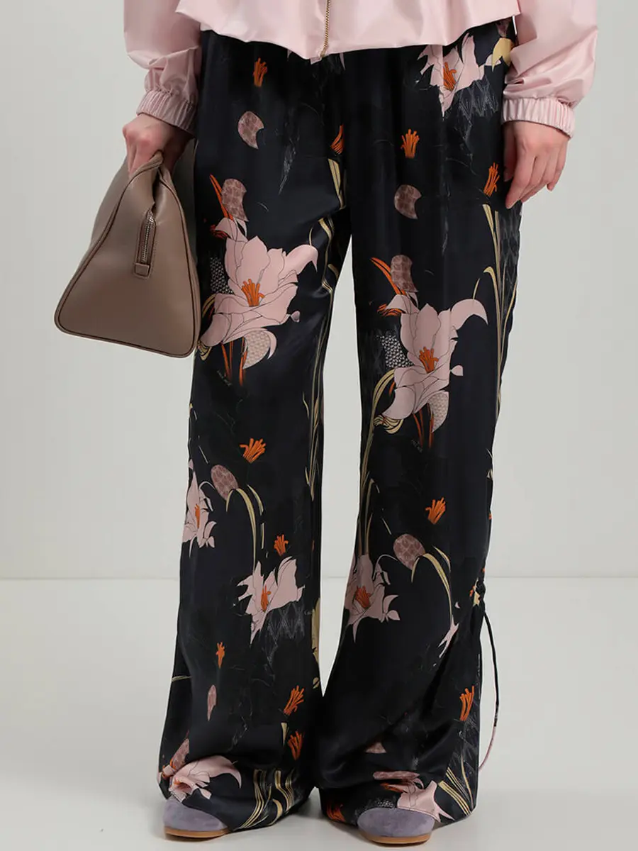 Брюки из хлопка и шелка