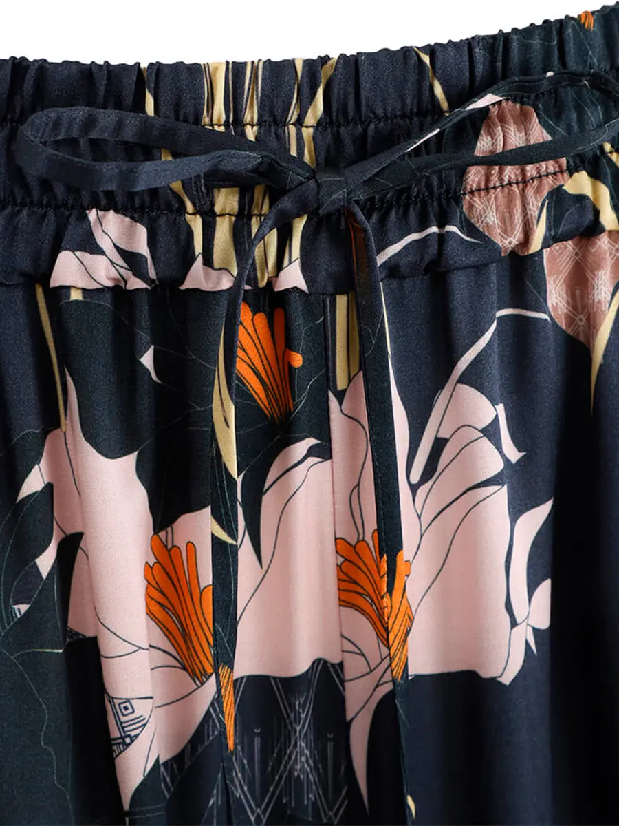 Брюки из хлопка и шелка