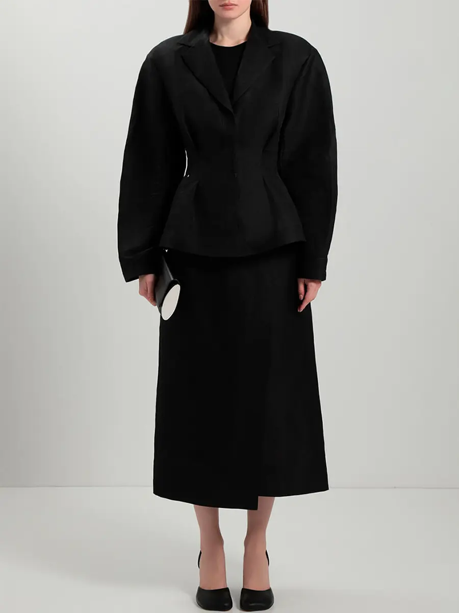 Юбка из льна и шелка