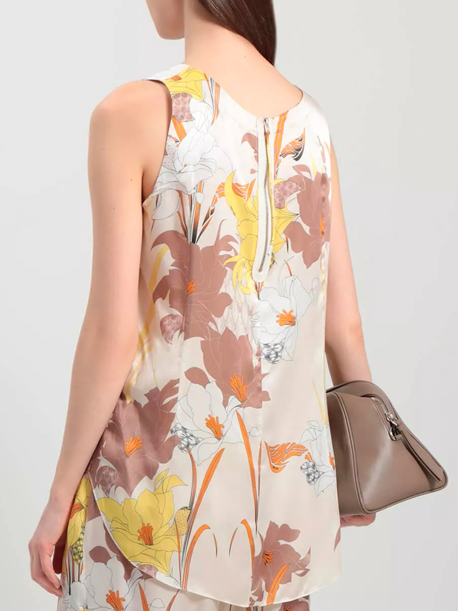 Топ из хлопка и шелка