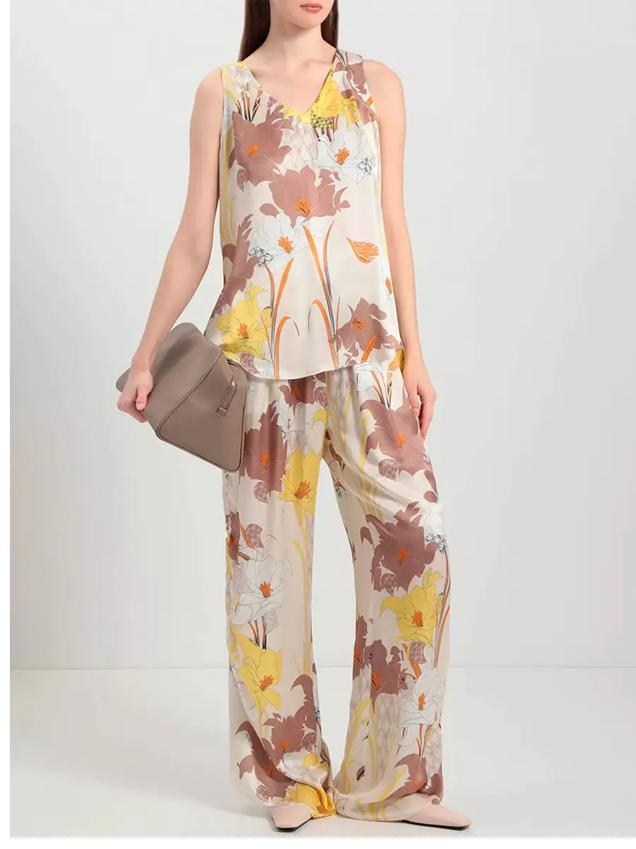 Топ из хлопка и шелка