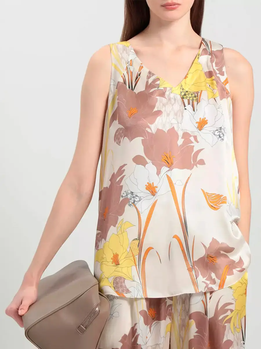 Топ из хлопка и шелка