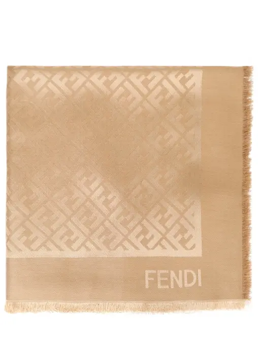 Платок из шелка и шерсти FENDI