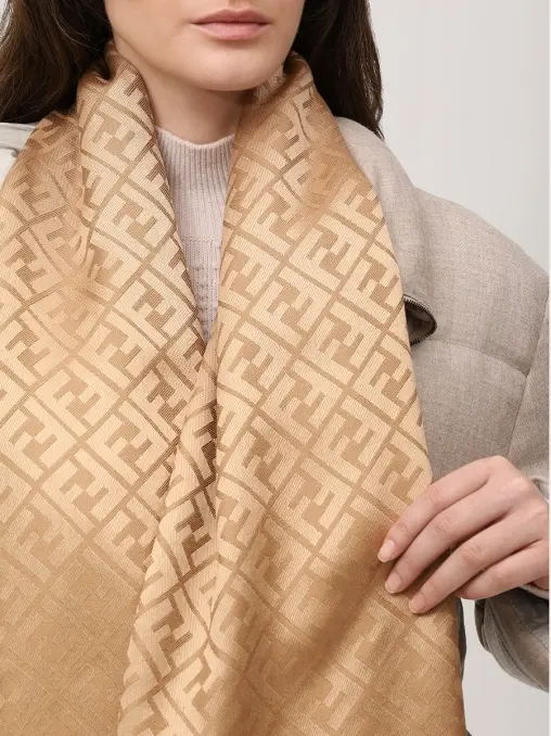 Платок из шелка и шерсти FENDI