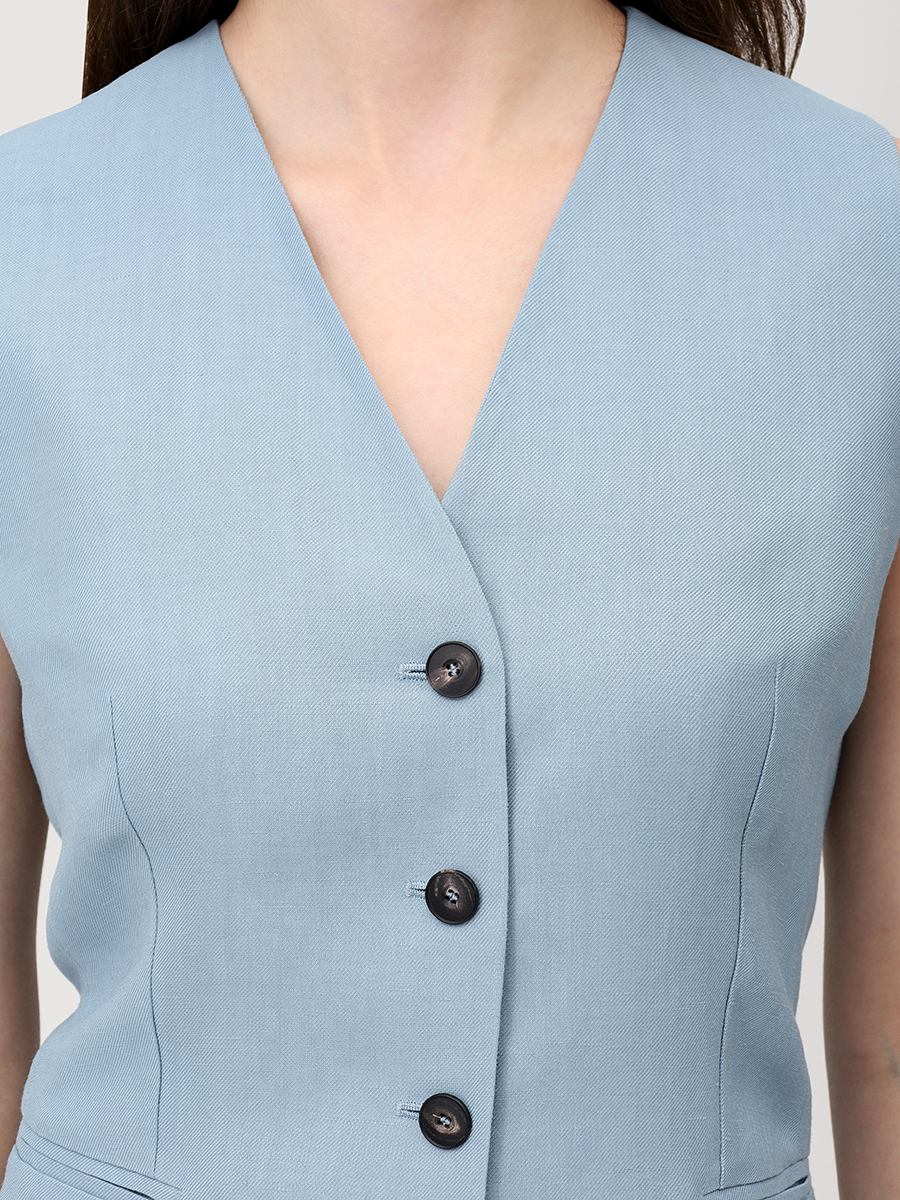 Костюм-тройка из вискозы и льна