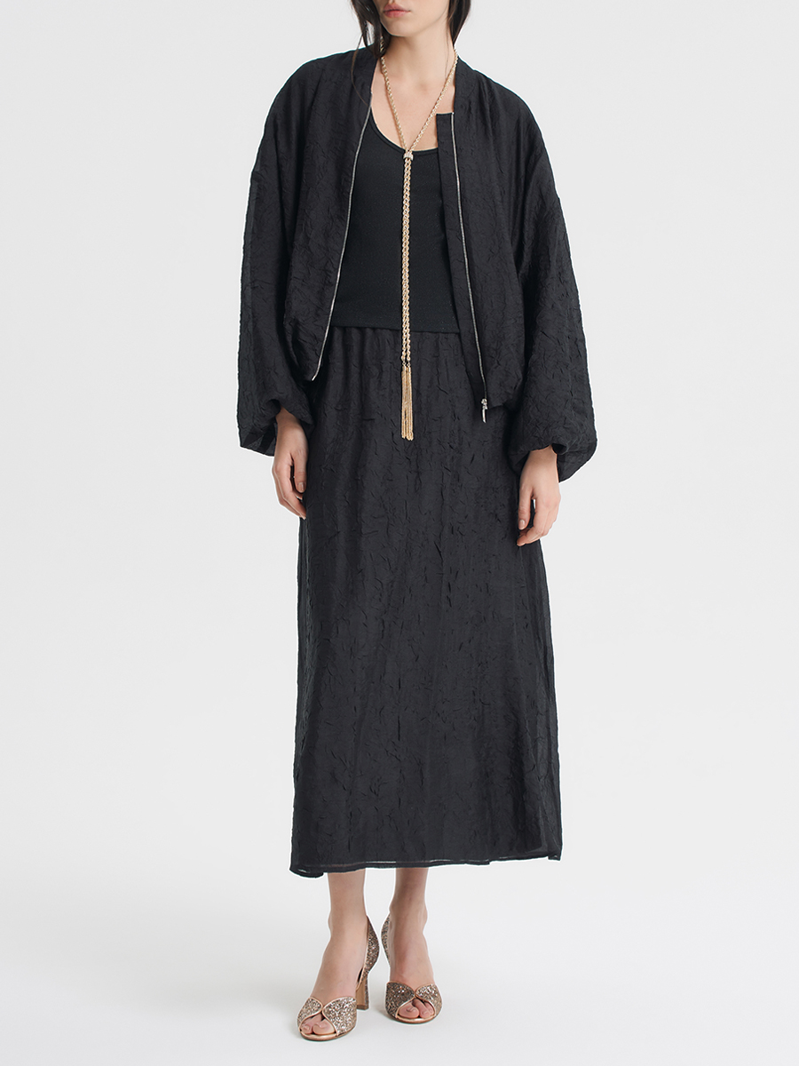 Бомбер из жатой вискозы