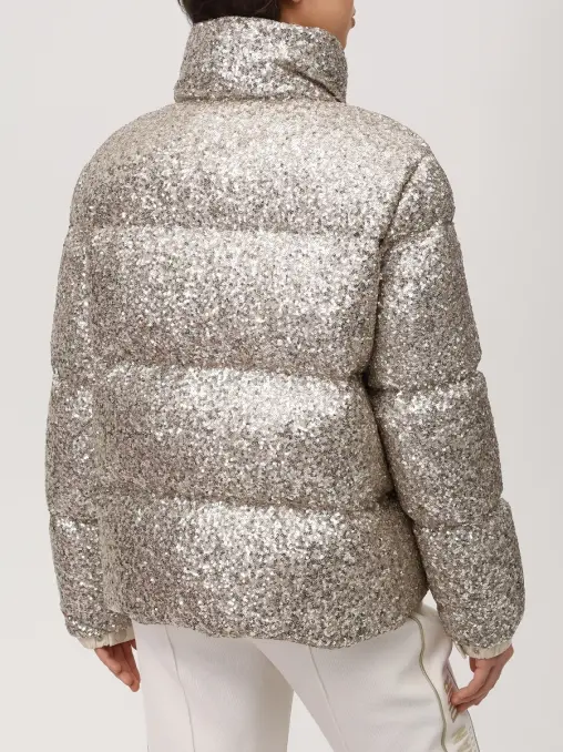 Пуховик с пайетками MONCLER