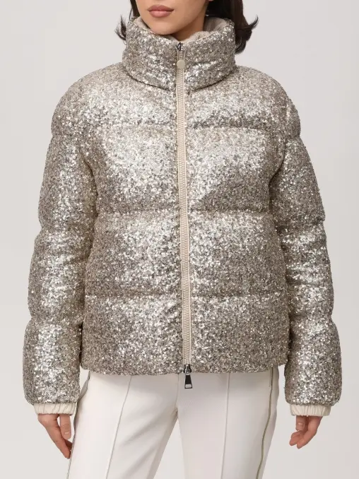 Пуховик с пайетками MONCLER