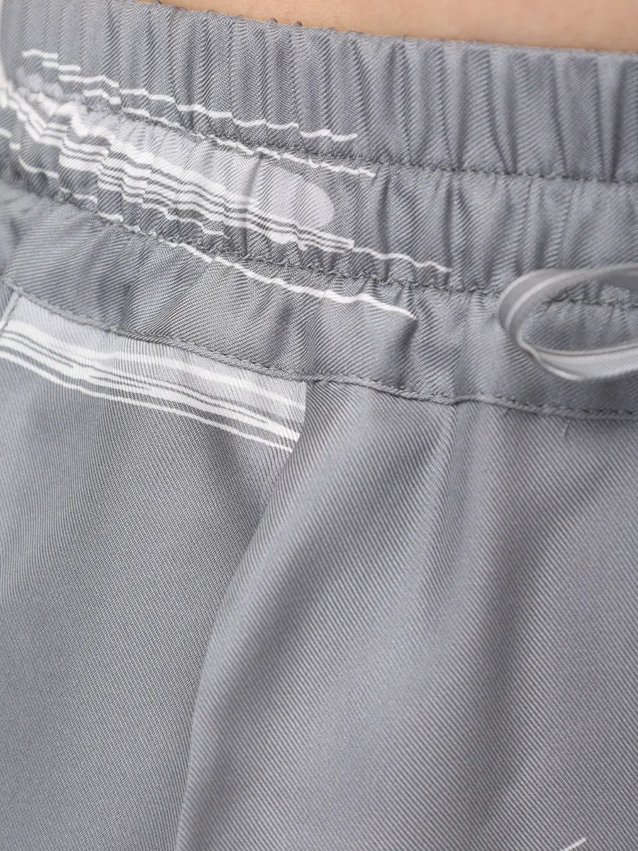 Брюки шелковые с принтом