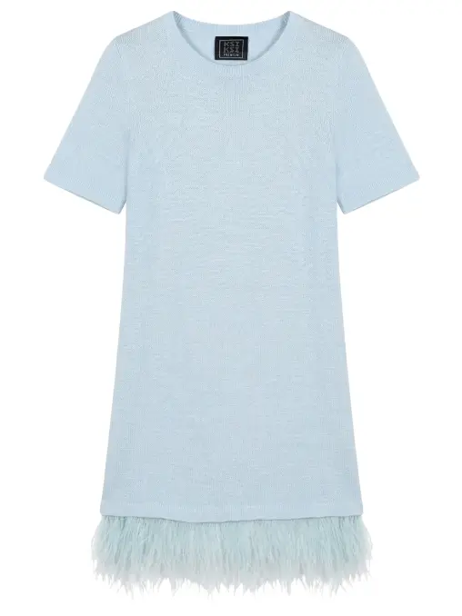 Платье-футболка мини с перьями KSI KSI