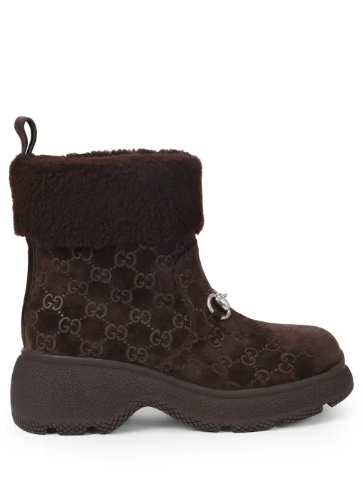 Ботинки замшевые на меху GUCCI
