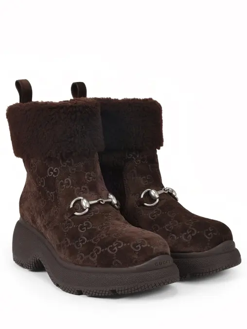 Ботинки замшевые на меху GUCCI