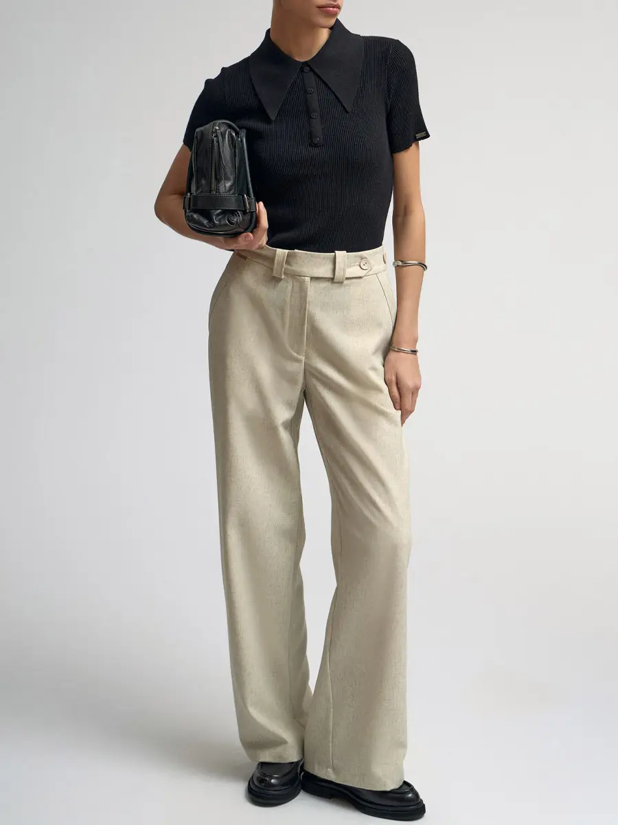 Брюки однотонные