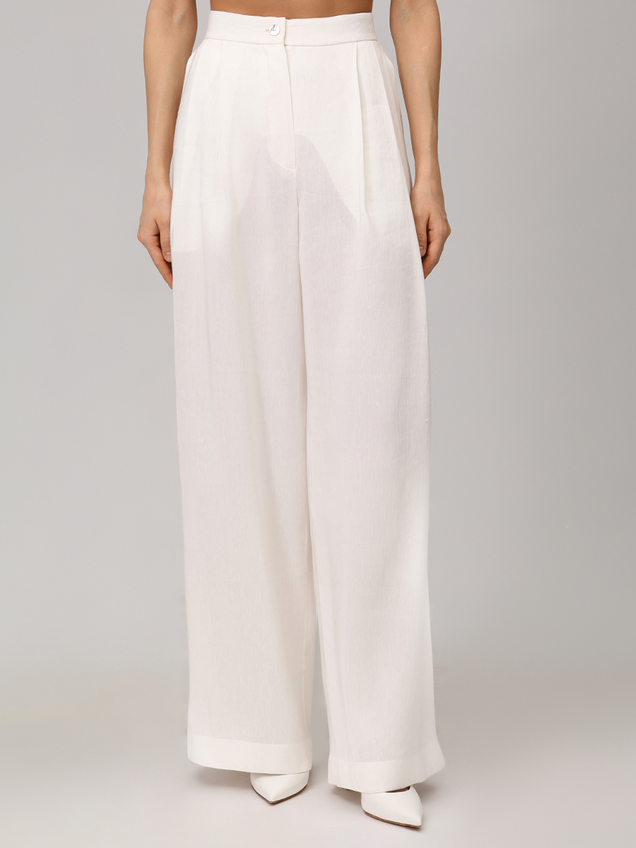 Брюки из шелка и льна