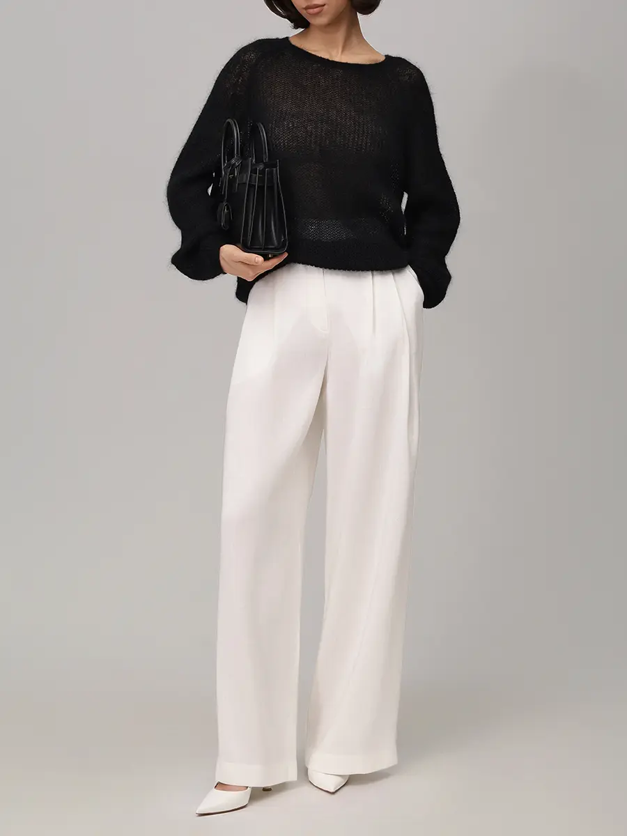 Брюки из шелка и льна