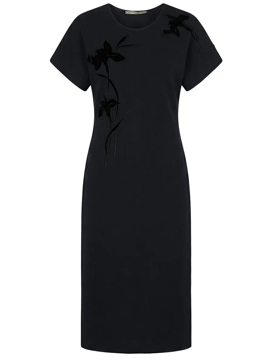 Платье-кимоно Лунная вуаль с вышивкой из мериноса