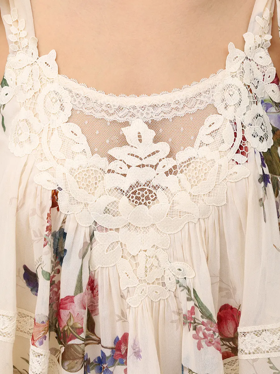 Топ из хлопка и шелка