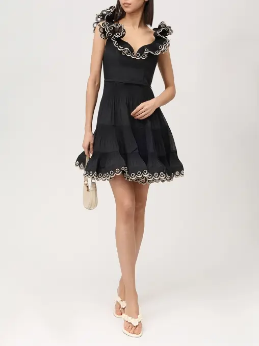 Платье с оборками ZIMMERMANN