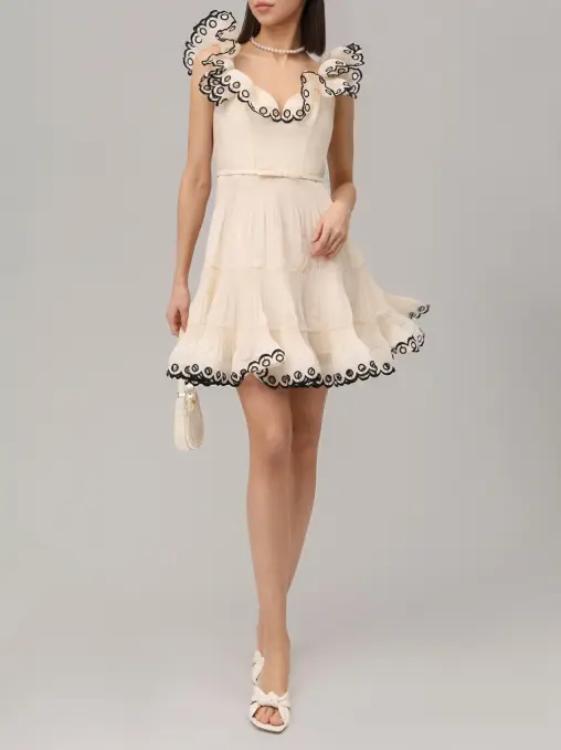 Платье с оборками ZIMMERMANN