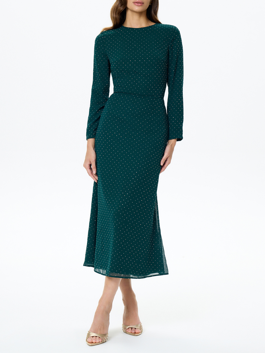 Платье из шифона со стразами