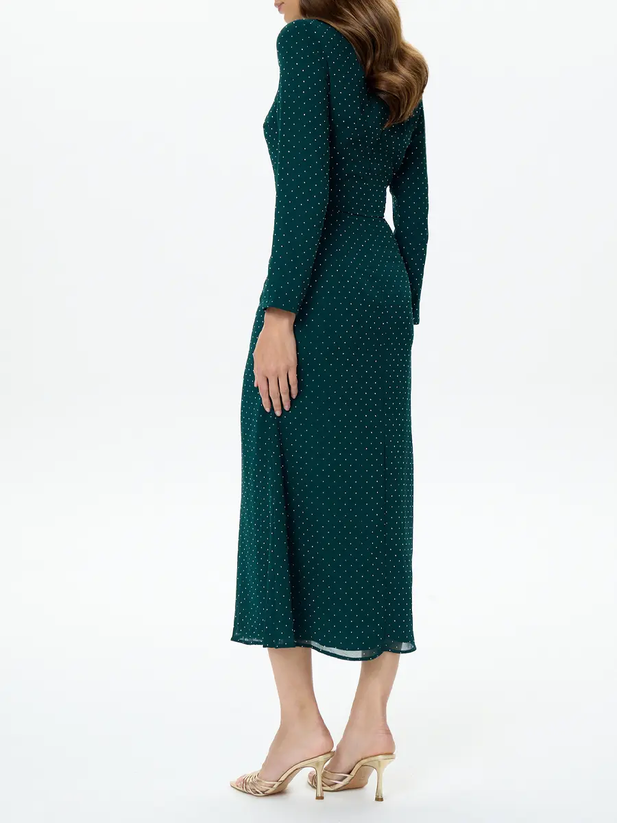 Платье из шифона со стразами