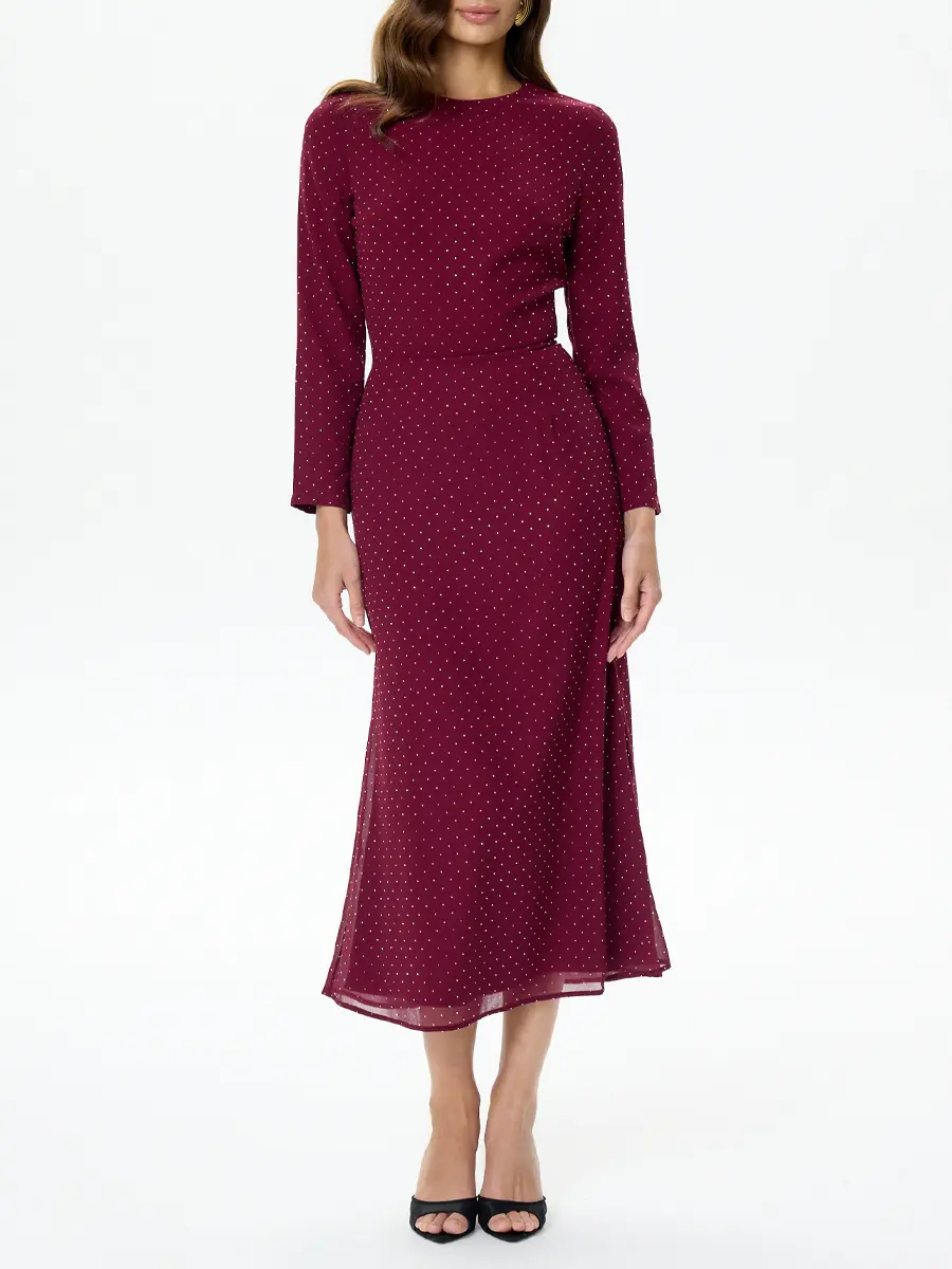 Платье из шифона со стразами