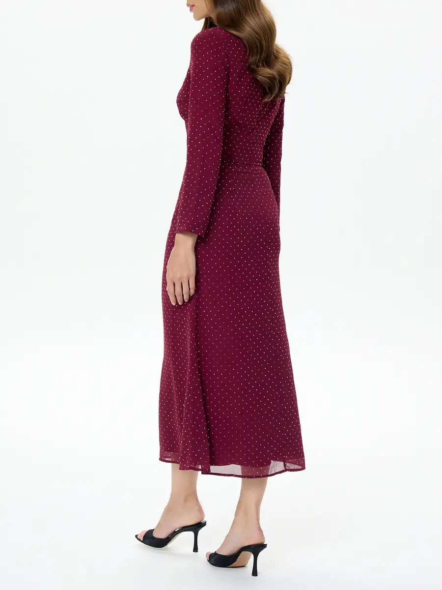 Платье из шифона со стразами