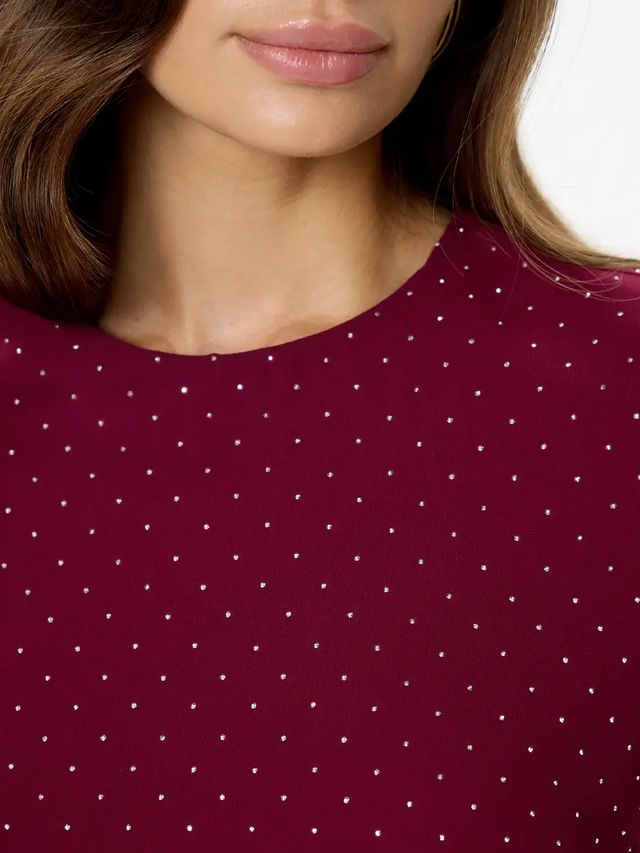 Платье из шифона со стразами