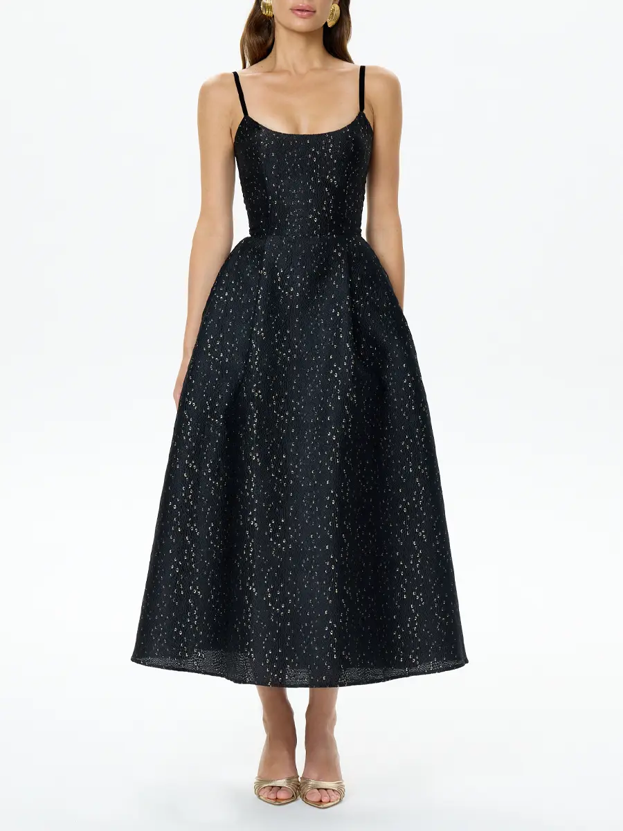 Платье-бюстье из жаккарда