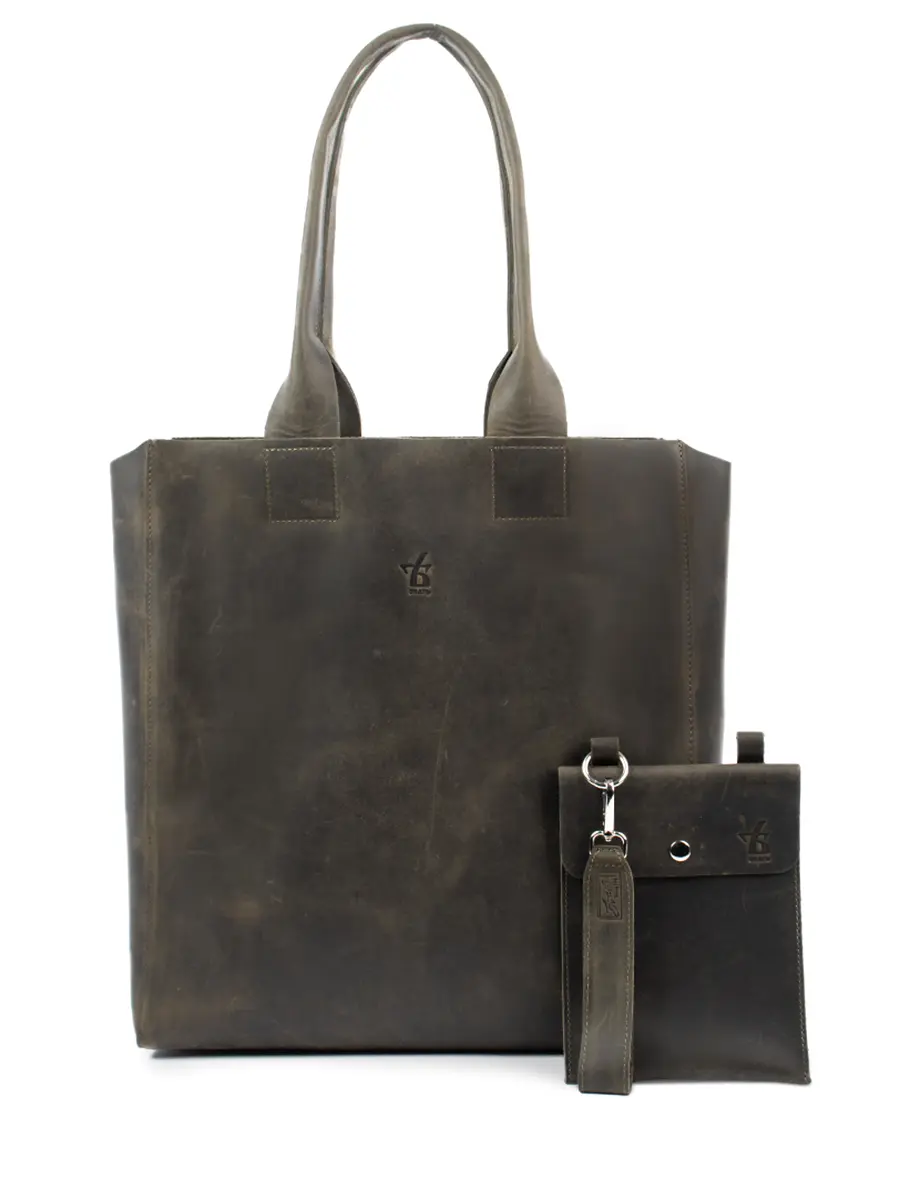 Сумка-шопер кожаная