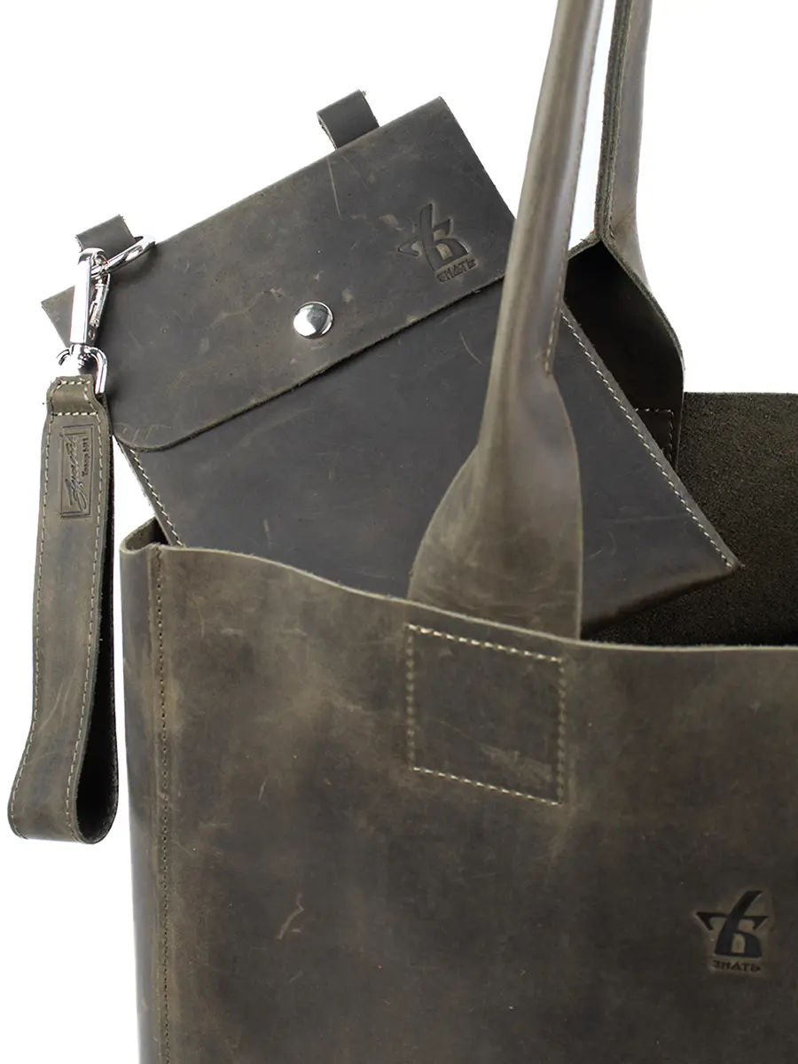 Сумка-шопер кожаная