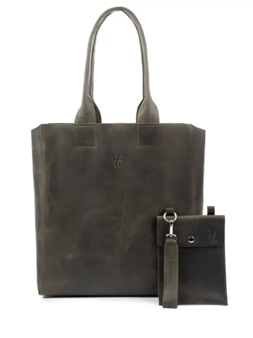 Сумка-шопер кожаная ЗНАТЬ