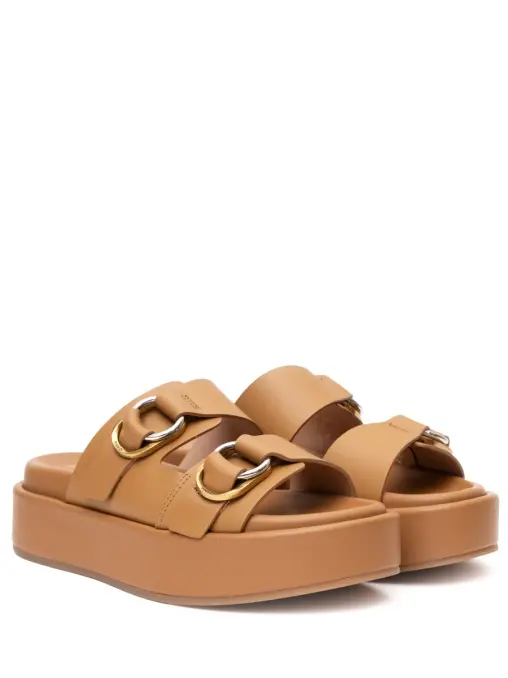 Шлепанцы кожаные PINKO