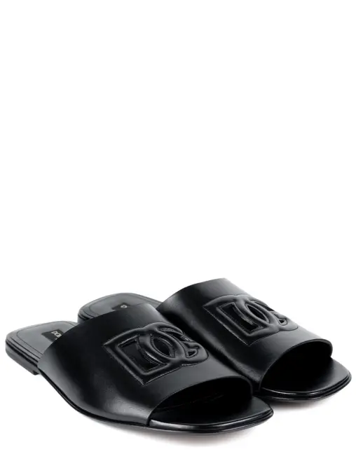 Шлепанцы кожаные DOLCE & GABBANA