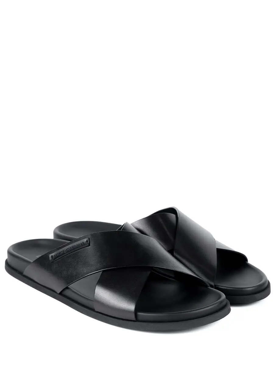 Шлепанцы кожаные