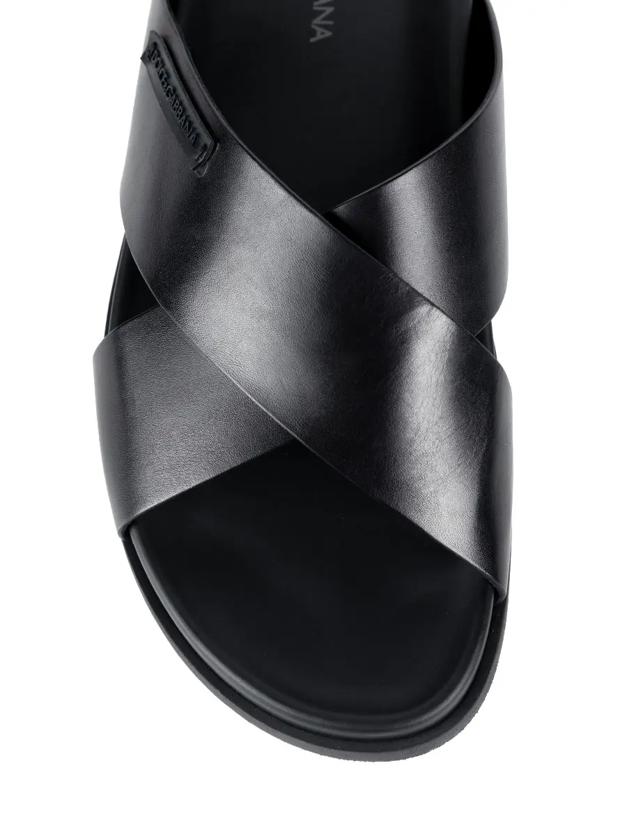 Шлепанцы кожаные