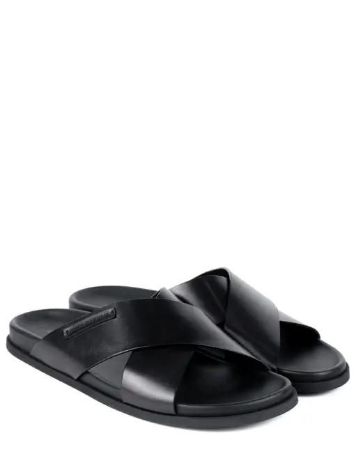 Шлепанцы кожаные DOLCE & GABBANA