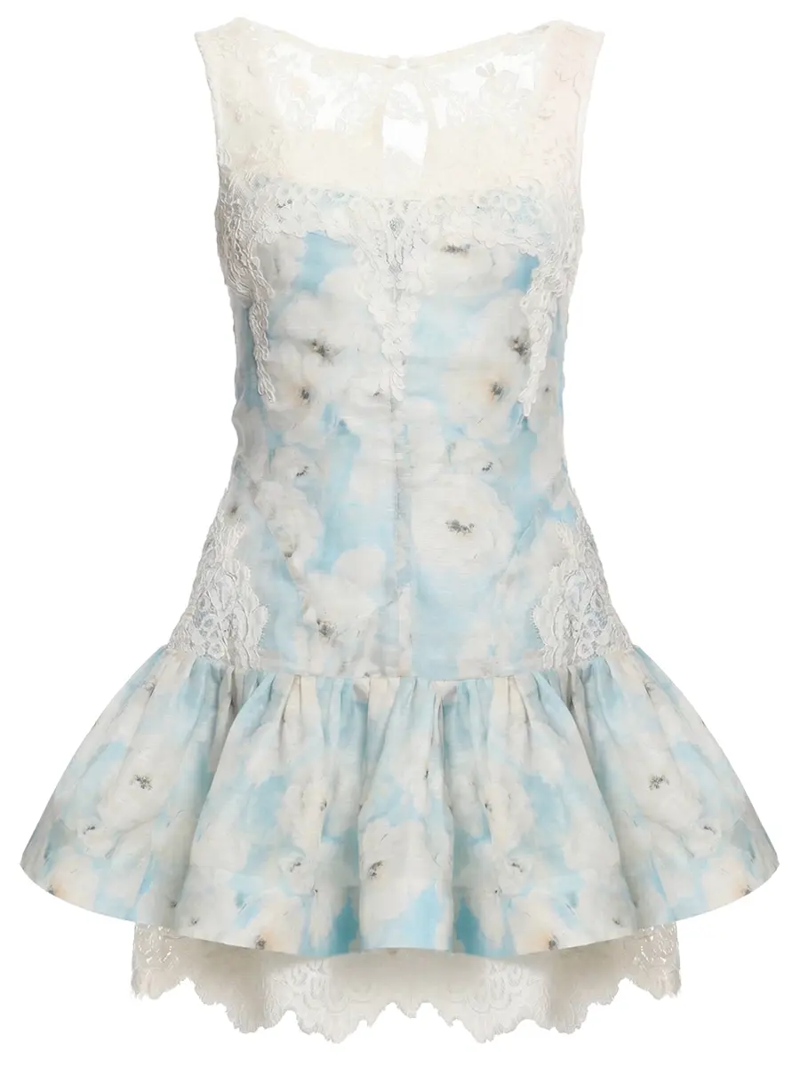 Платье из шелка и льна